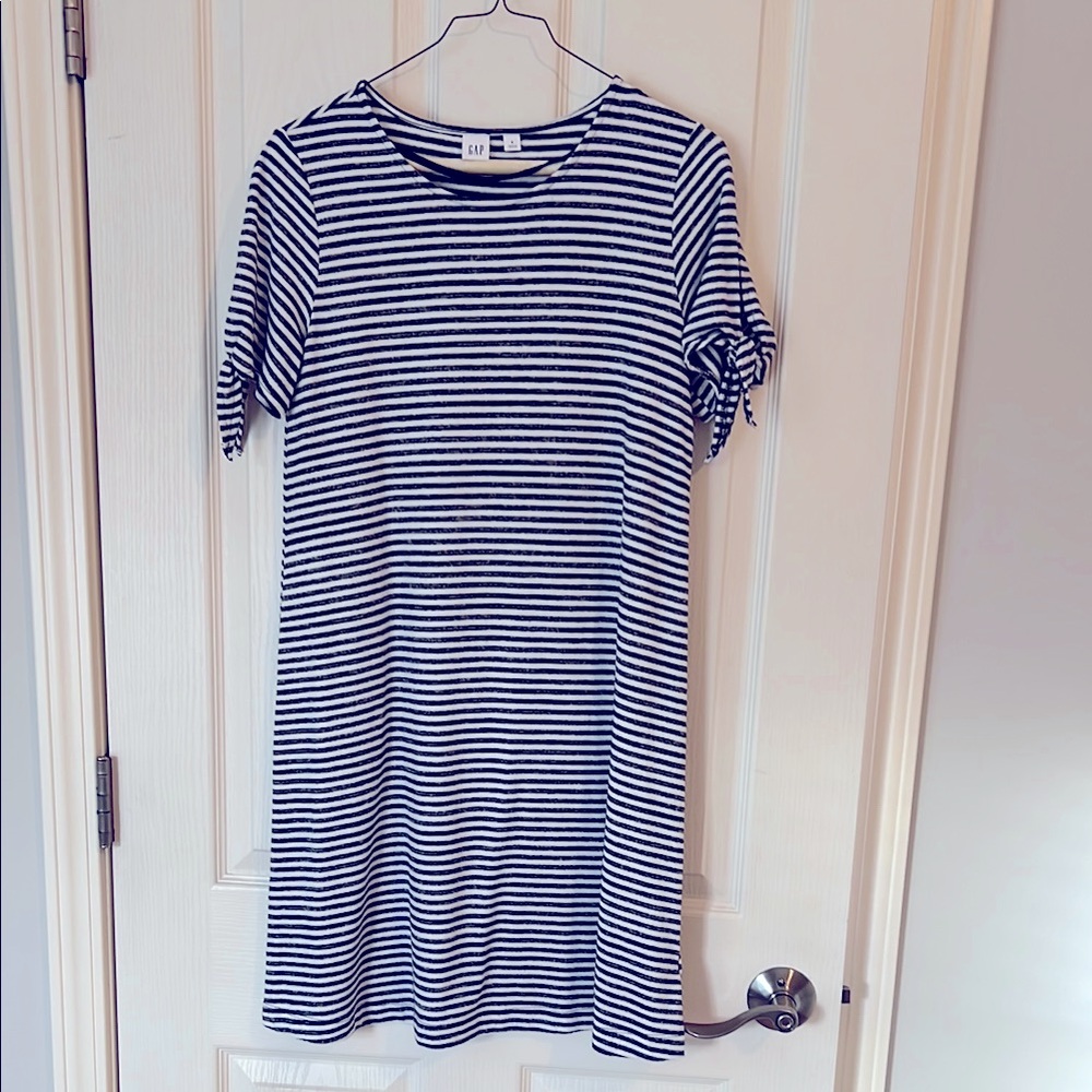 Navy and White Striped Dress
